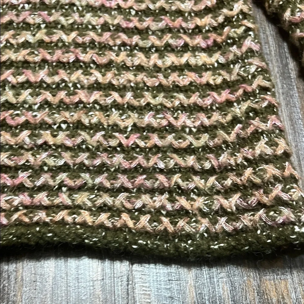 Olive and Pink Knit Women's Sweater
